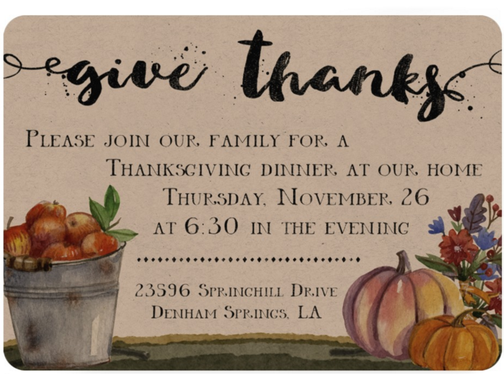 Custom Thanksgiving Dinner Invitation