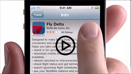  The Fly Delta app, and its mobile boarding pass, was even featured in an Apple iPhone tv spot 