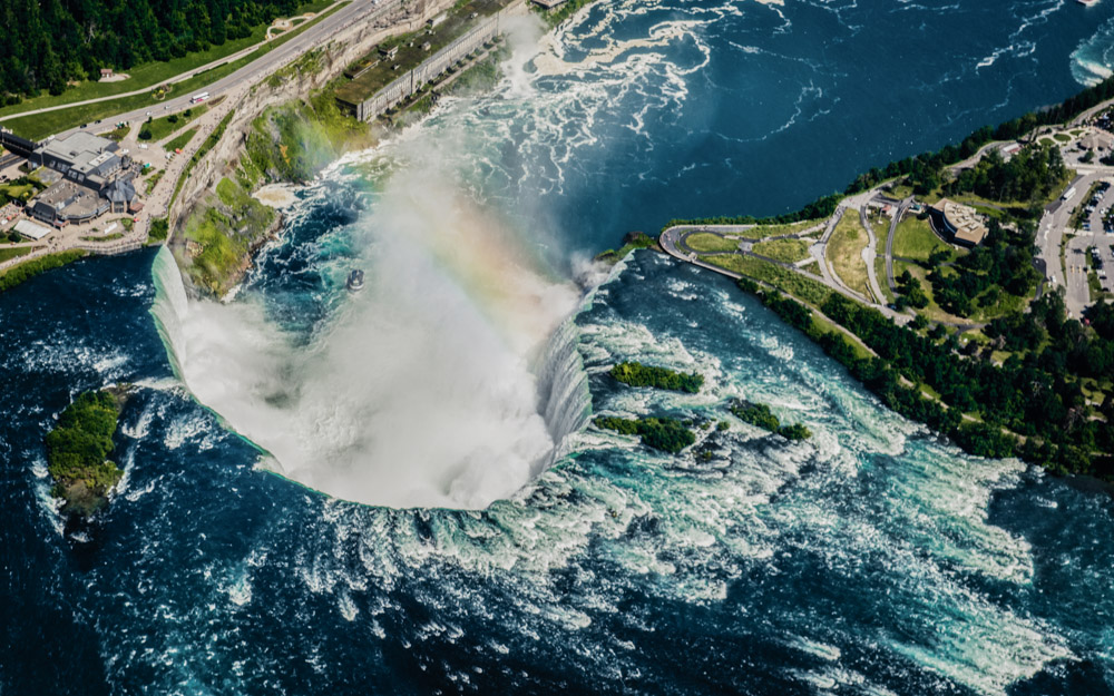   Niagra Falls. Helicopter view.  