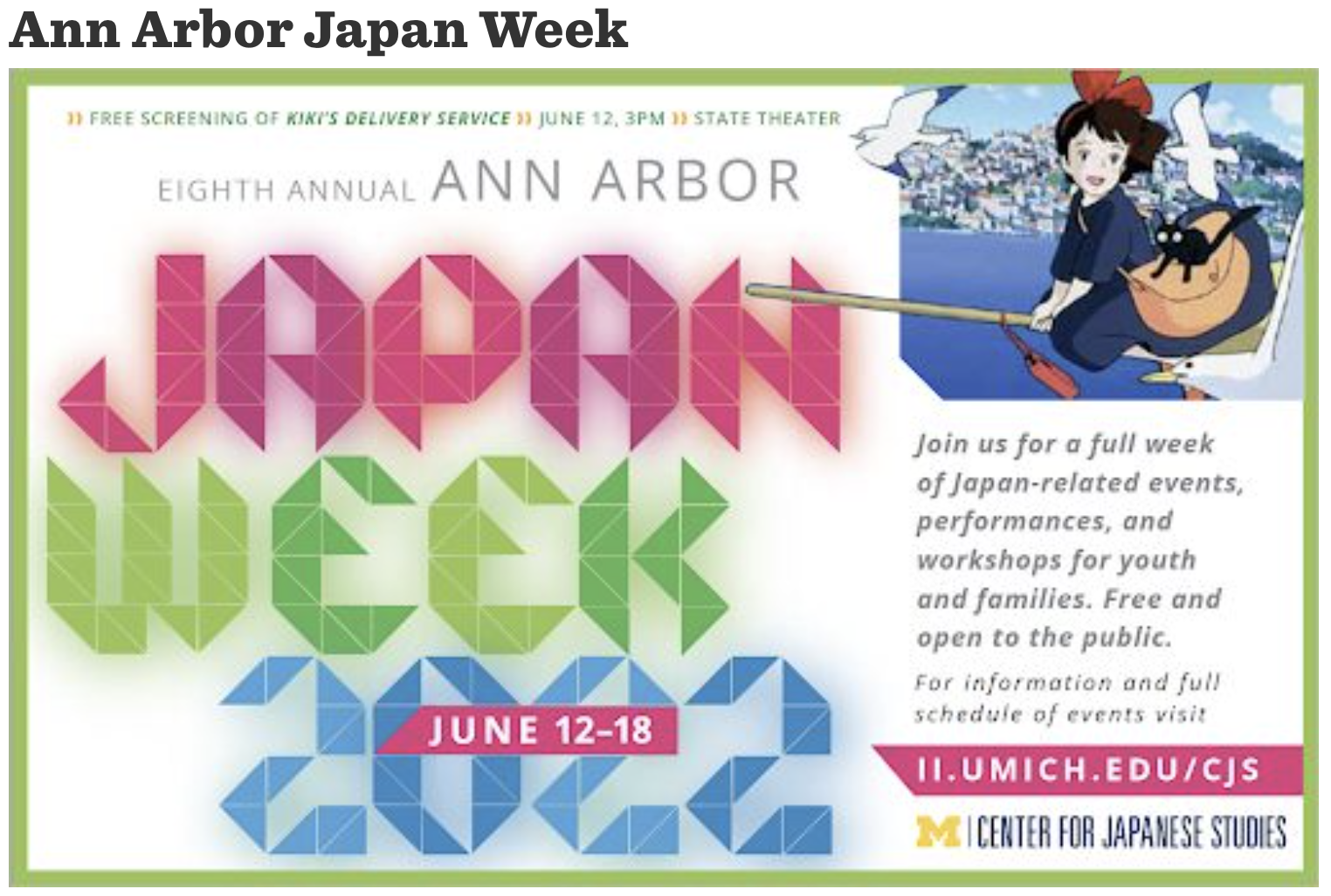 Ann Arbor Japan Week.