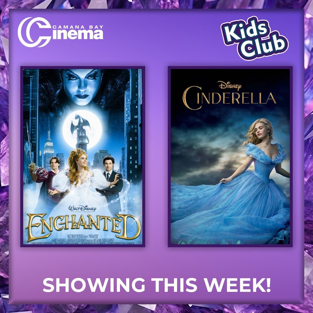 The Kids Club showings for this week are Enchanted &amp; Cinderella (2015). 😎 Catch your fave film on Saturday, 20 January at 10am!

Tickets are only $6! 🎈✨ Popcorn and your choice of either an orange or apple juice are available for an additional 