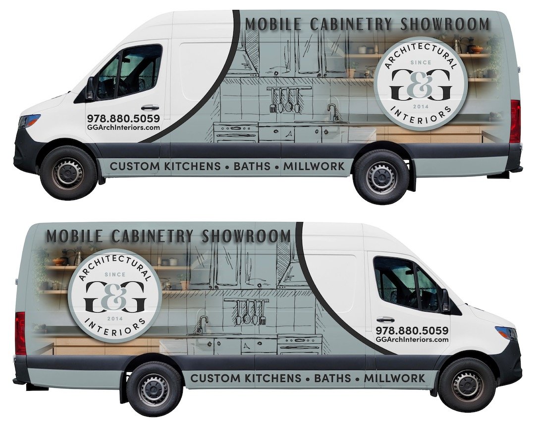 Big things are happening at G&G Architectural Interiors! Our Mobile Cabinetry Showroom is getting its finishing touch – the wrap design is finalized and installation is happening next week! πβ¨
Soon, we’ll be on the road, bringing ou