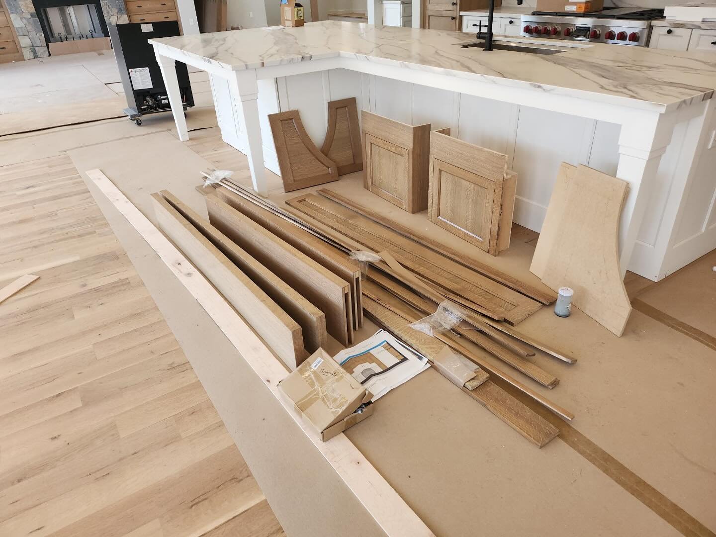 Special delivery! Doesn’t look like much now, but OH BABY is this going to come together and β¨STUNβ¨ #ggarchinteriors #cabinetry #kitchendesign #kitchencabinets #customcabinetry