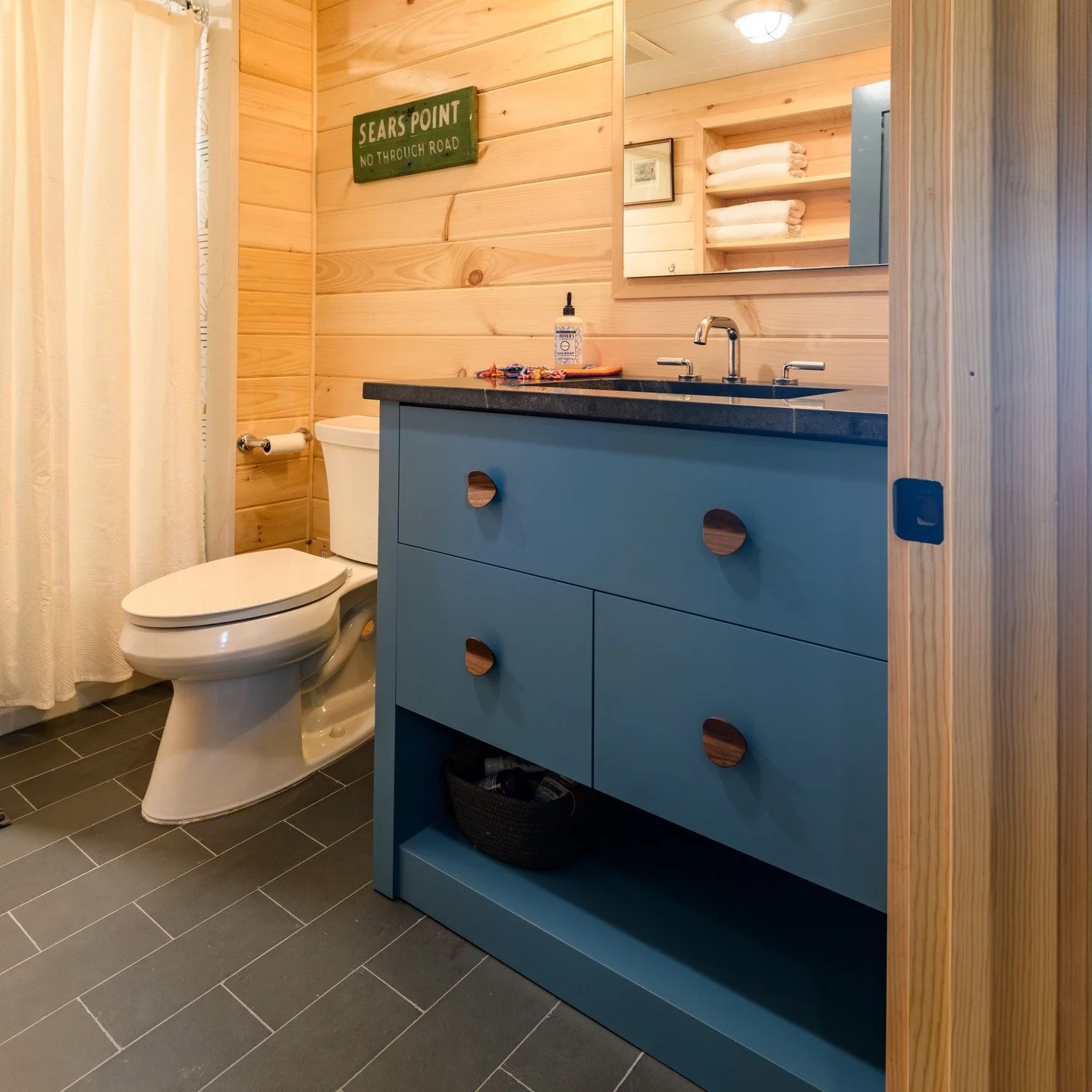 Clean lines, warm tones, and fully custom. 🛁✨
This beautiful bathroom vanity was designed for our client’s lakeside retreat in Naples, Maine. Every detail—from the inset drawers to the handcrafted finish—was tailored to reflect the