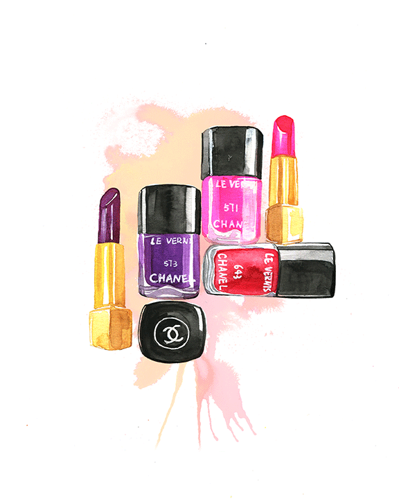 Chanel beauty illustration by Rongrong DeVoe