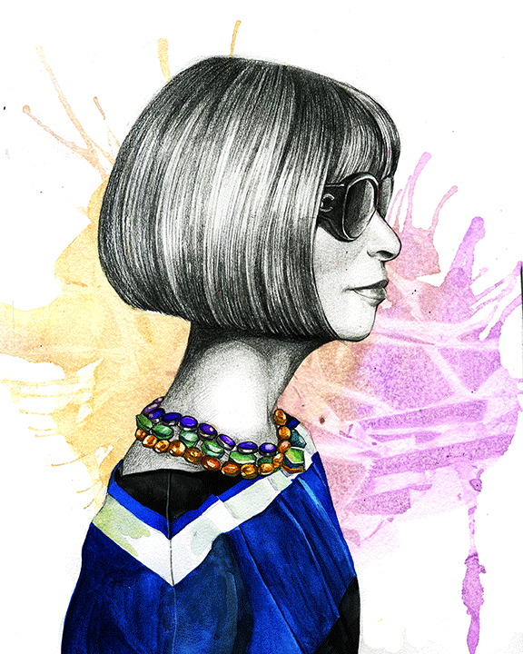 Fashion Illustration of Anna Wintor by Fashion Illustrator Rongrong DeVoe