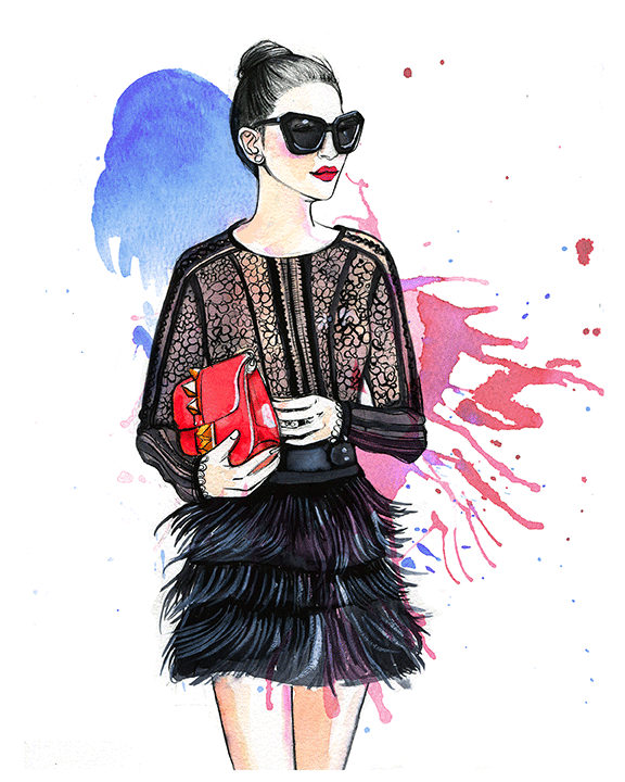 fashion illustration of Wendy's lookbook by Rongrong DeVoe