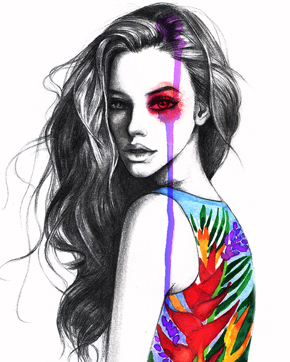 watercolor fashion illustration by Rongrong DeVoe