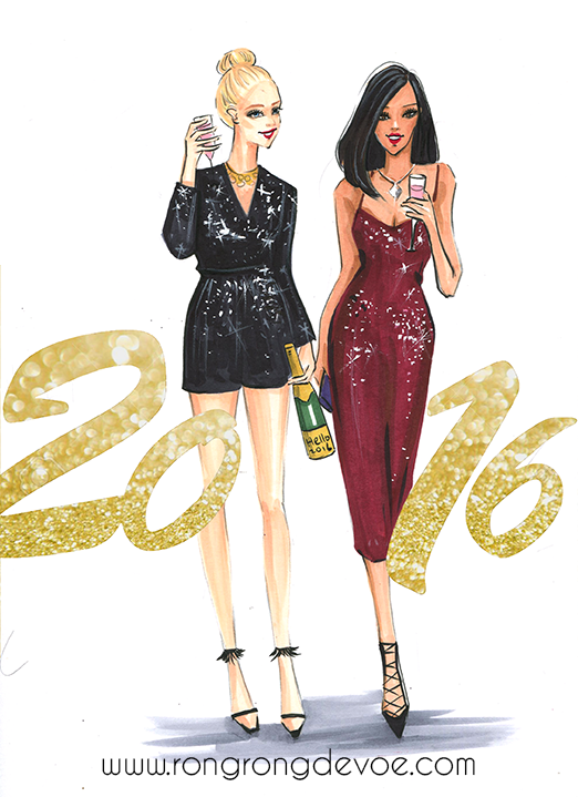 Fashion Illustrations To Celebrate Christmas And New Year — Fashion And Beauty Illustrator