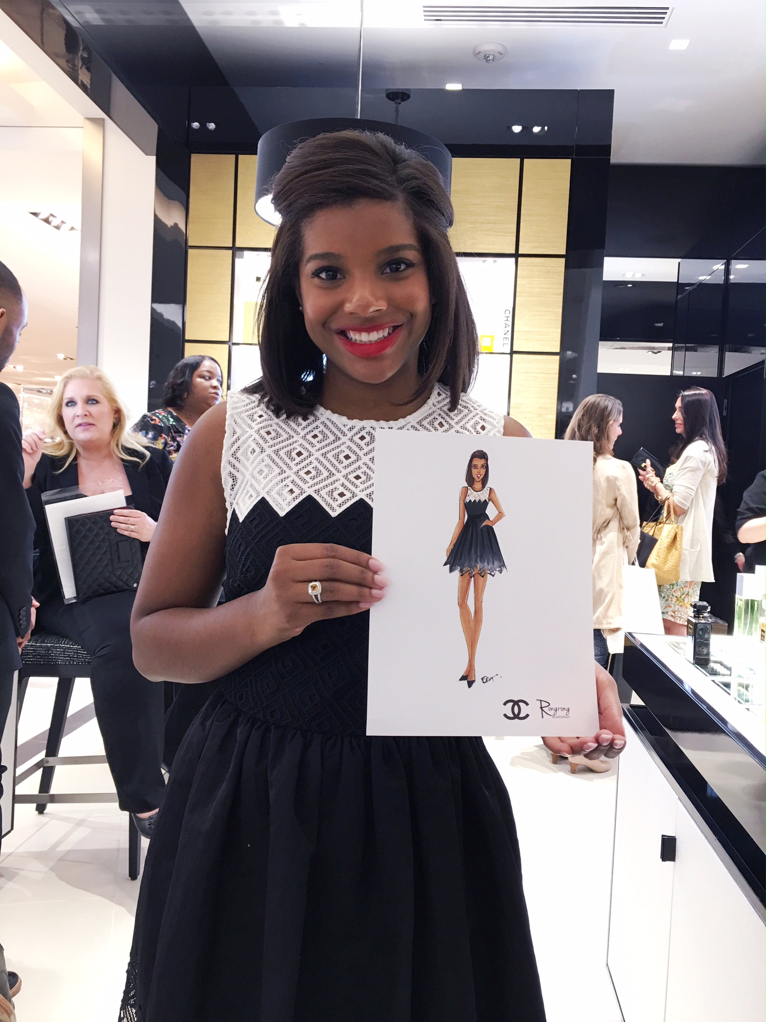 Live sketch event for Chanel at Saks Fifth Avenue opening in