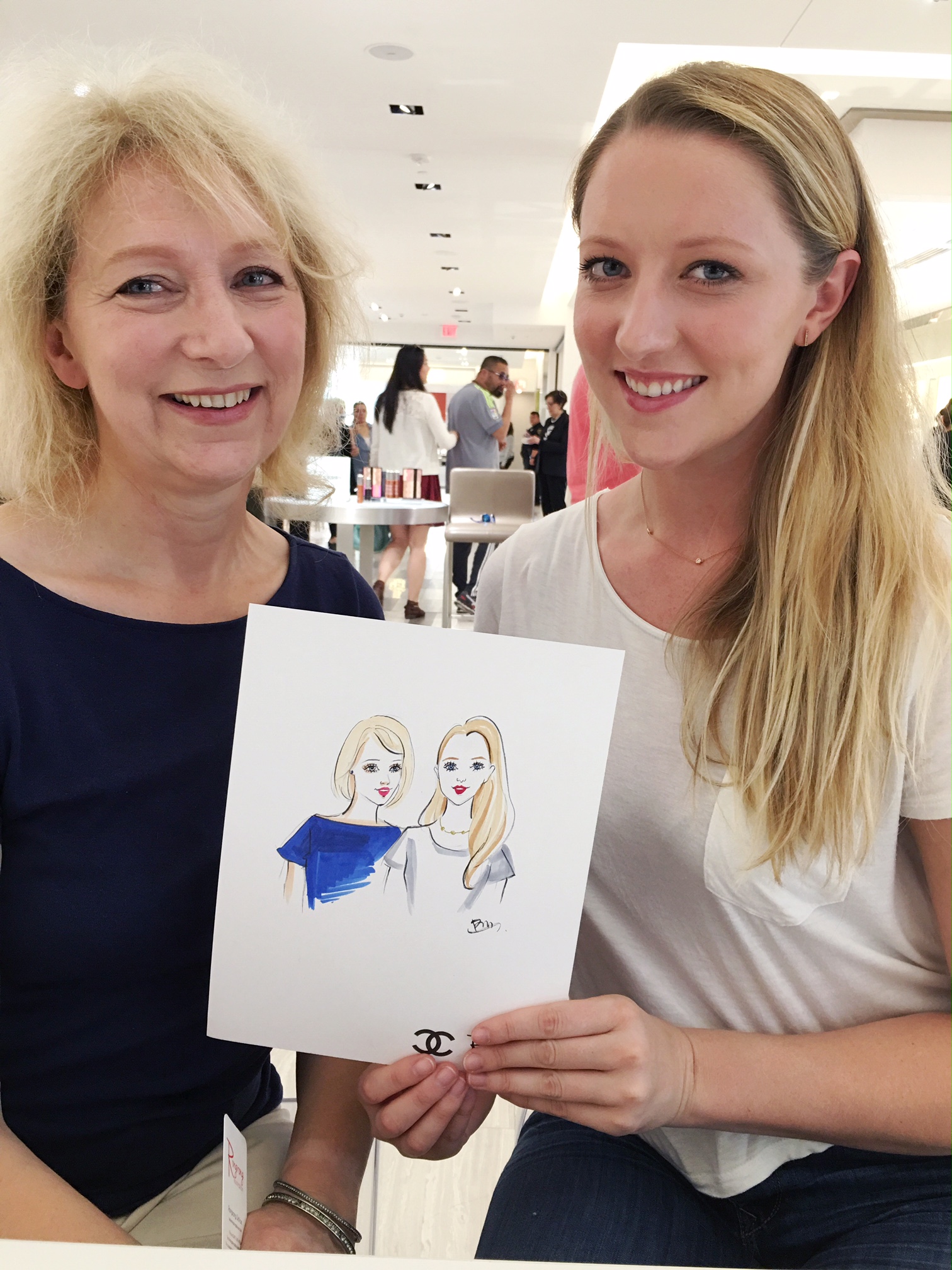 Live sketch event for Chanel at Saks Fifth Avenue opening in Houston  Galleria — Fashion and Beauty Illustrator Rongrong DeVoe