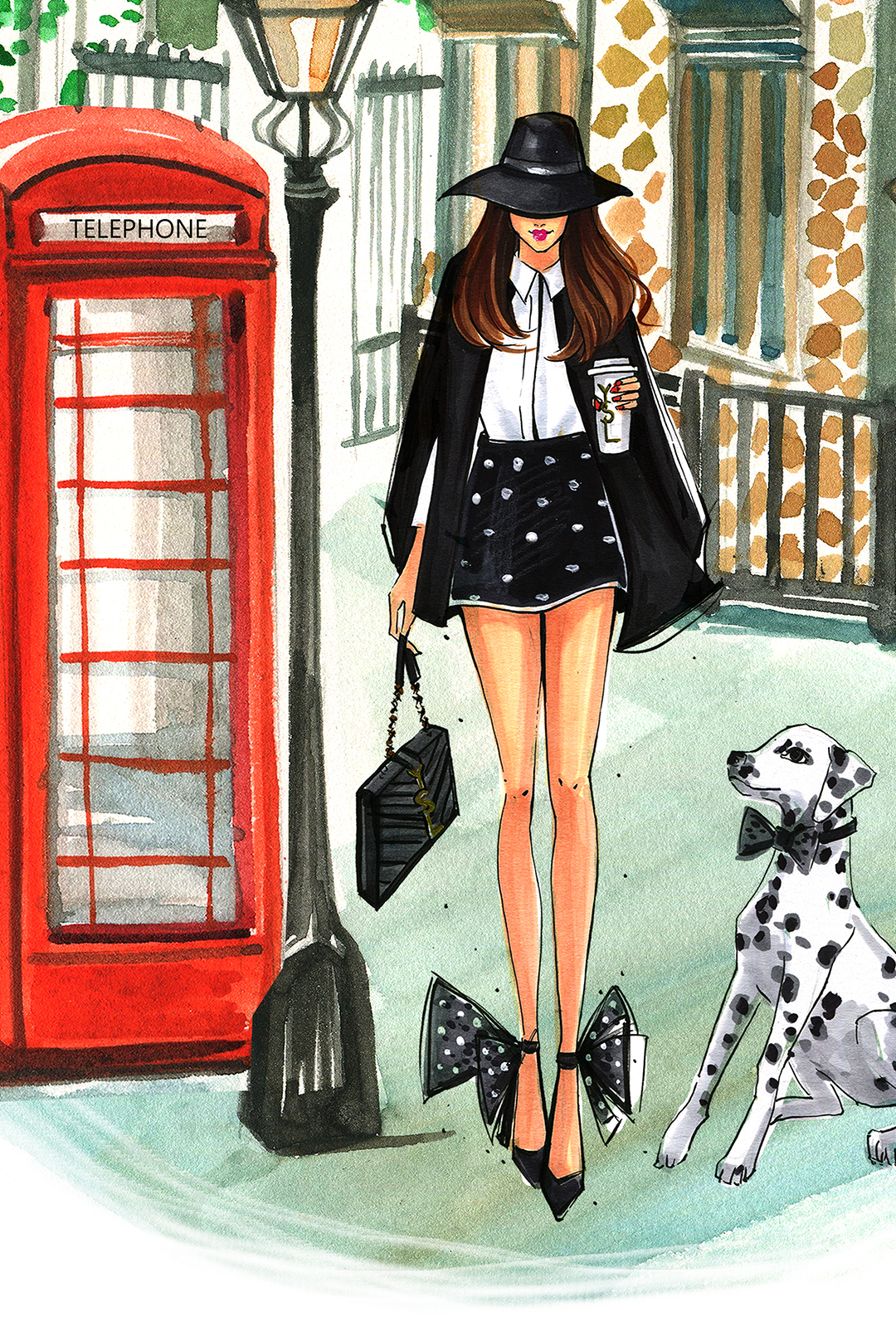 London fashion week illustration by Houston fashion illustrator Rongrong DeVoe