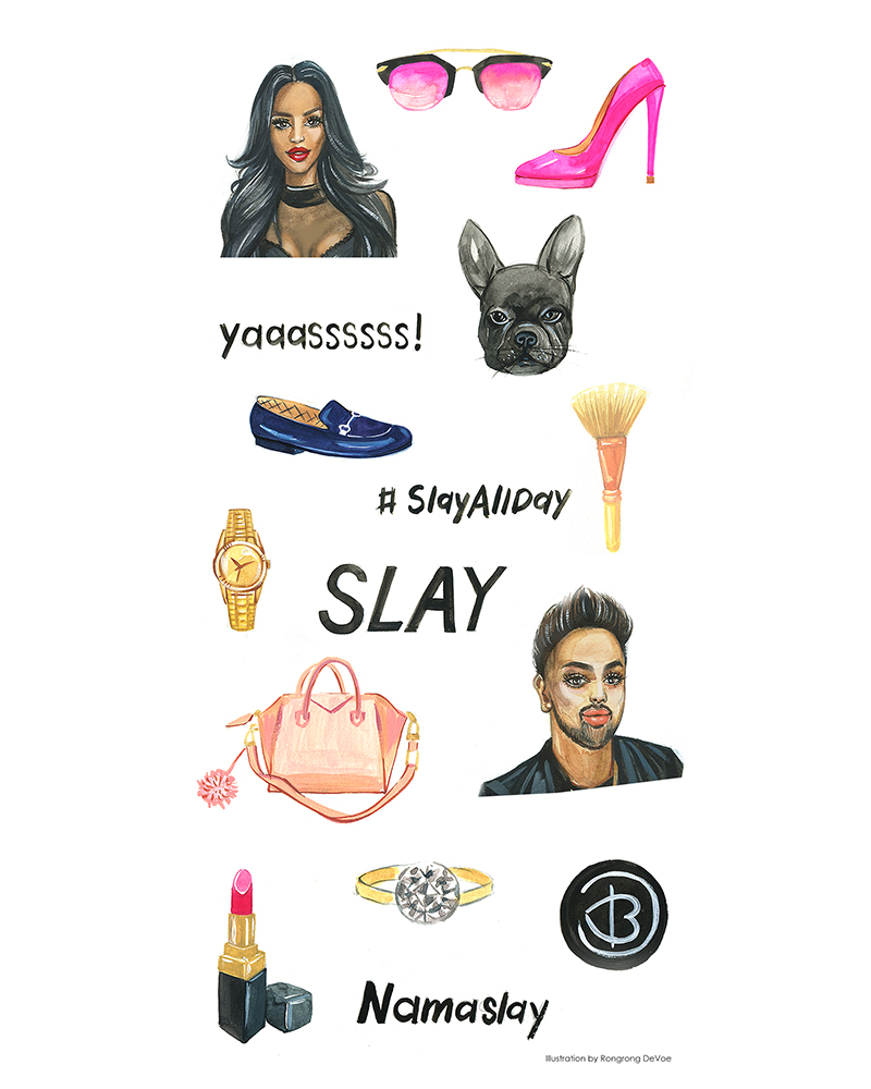 Fashion illustrated stickers for Beauty Con