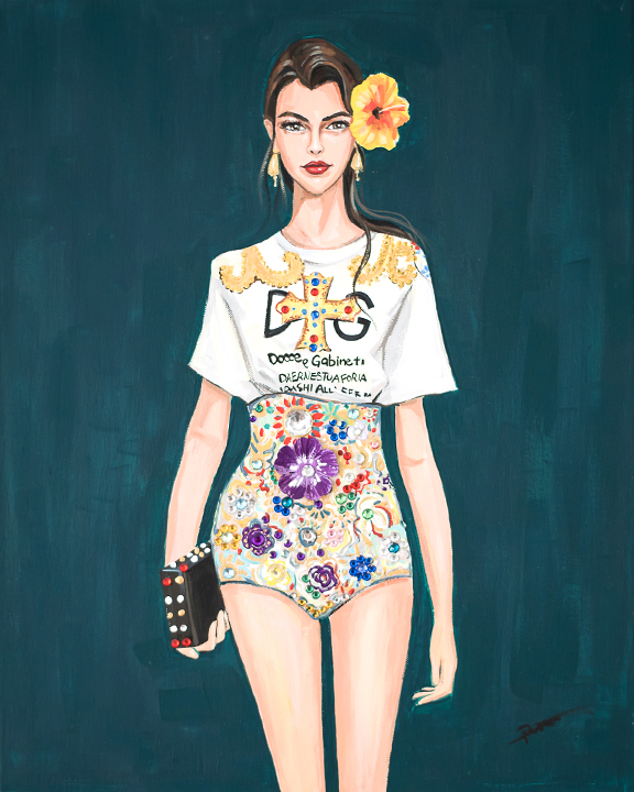 Fashion illustration Portrait D&G by Rongrong DeVoe.JPG