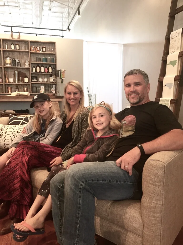Melissa here at embellish with her two daughters, Logan and Austyn and husband Brian. 