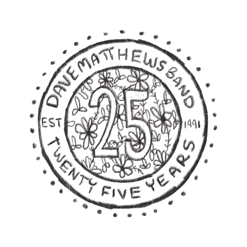 This idea would be an intricate floral pattern with the 2 & 5 created by the negative space between the flowers/leaves.