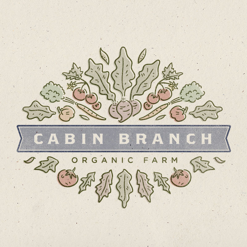 4. Another color version with a non white background and some more texture/distressing added to the logo.