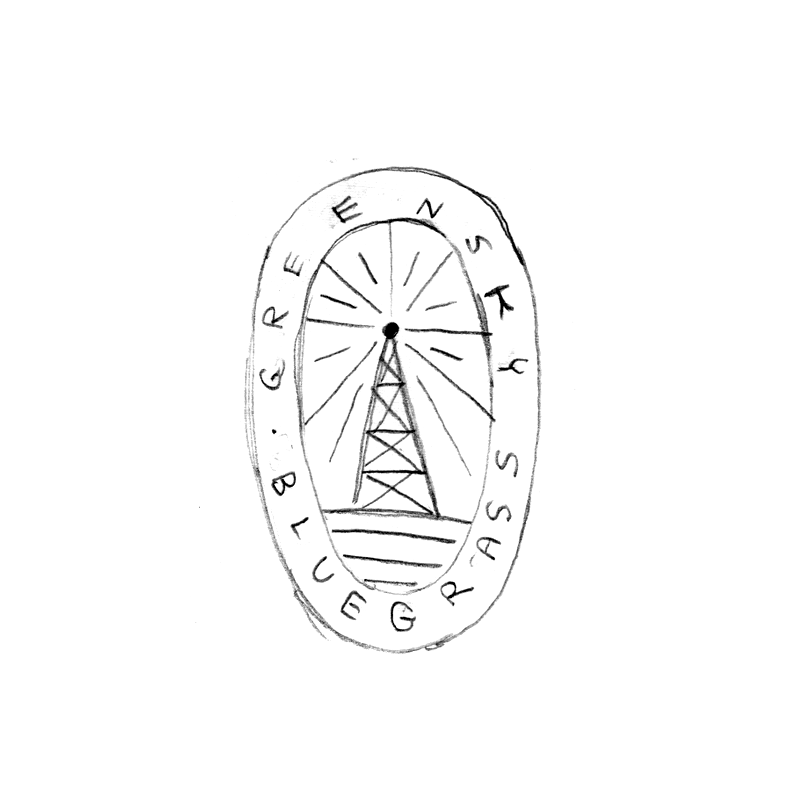 A classic radio antenna with radiating signal lines shooting out of the top. 
