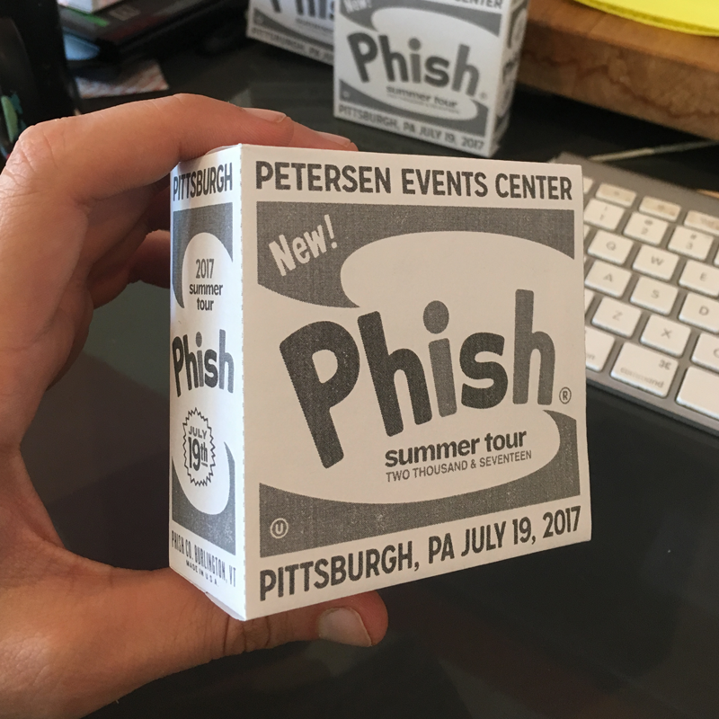 Here is a photo of a miniature mock up - a box built from the full size poster would be about 7.5x7.5x3.25 