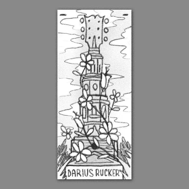 A take on all of the famous churchtowers in the holy city - this time the top is a headstock and and it has giant vintage inspired flowers wrapping around it. I think a tall&skinny format could make for a really interesting piece. 