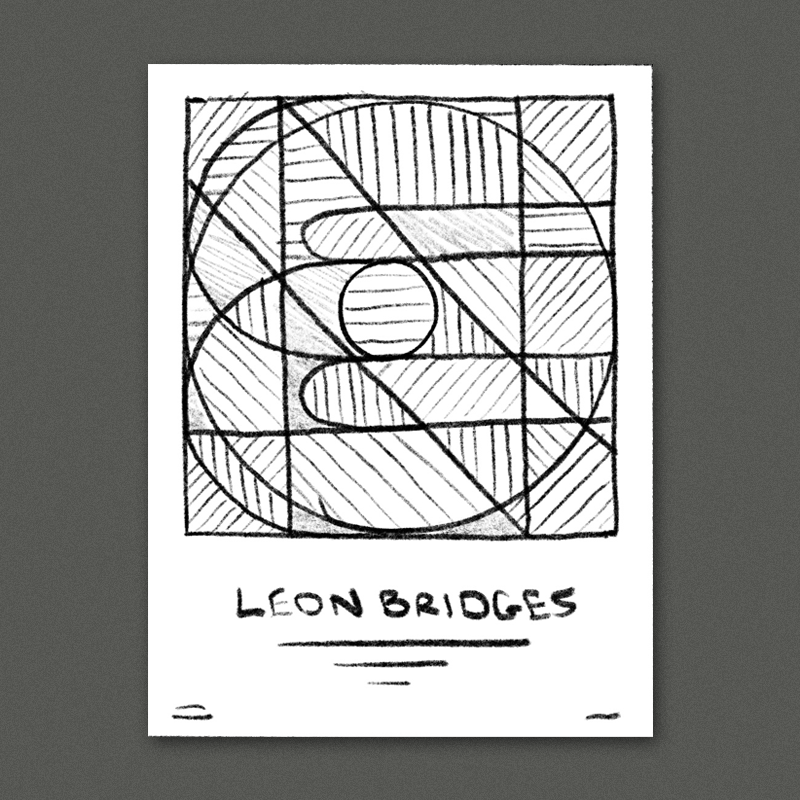 L-E-O-N all stacked on top of each other creating a tangle of shapes + lines