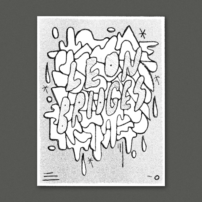 a funky vintage-inspired treatment - different abstract shapes all melting together with Leon’s name hidden in the mix. I think this could have a really cool milton glaser vibe when finished.