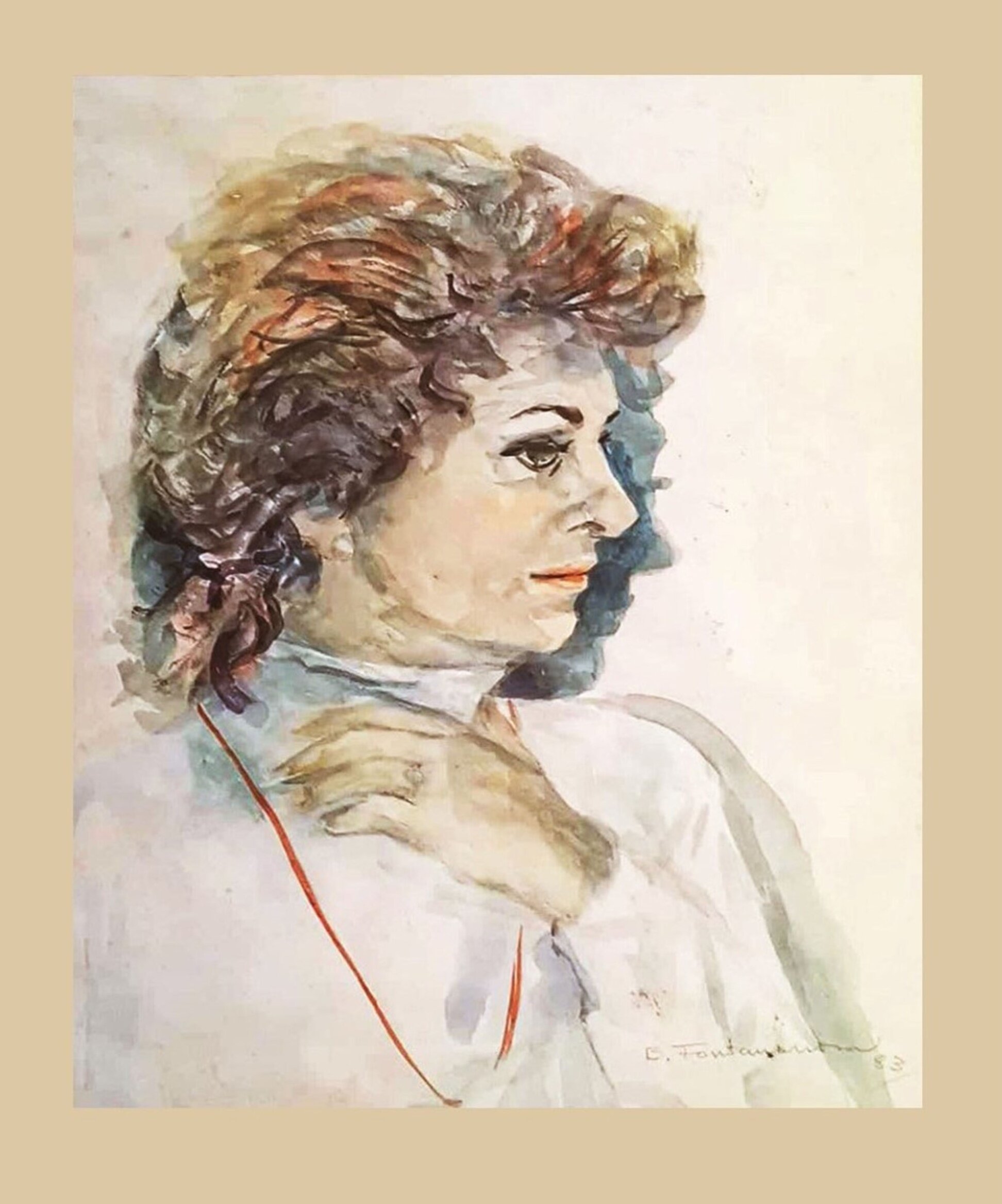 BLANCA FONTANARROSA, AUTORRETRATO, ACUARELA SOBRE PAPEL FABRIANO, 54 X 45 CM. 1983.jpg