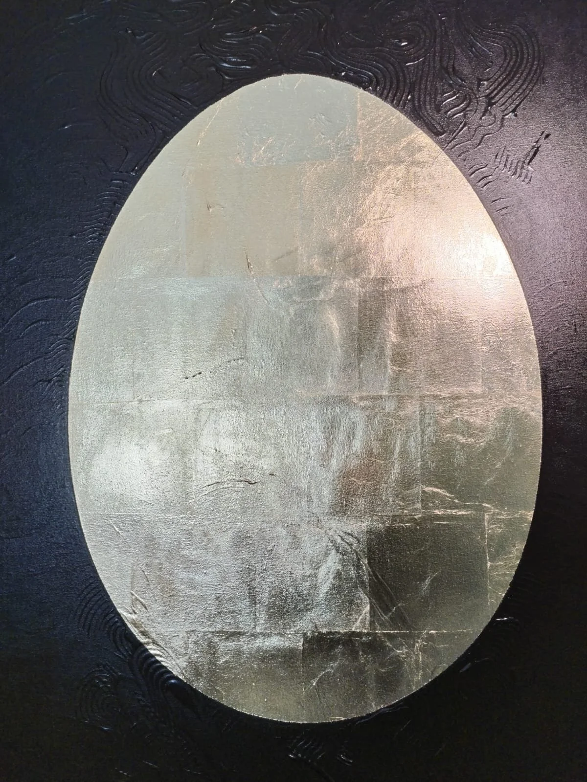 Rolando Faba | Brahmanda VIII | Acrílico sobre tela y lámina de oro | 74 x 54 cm | 2022