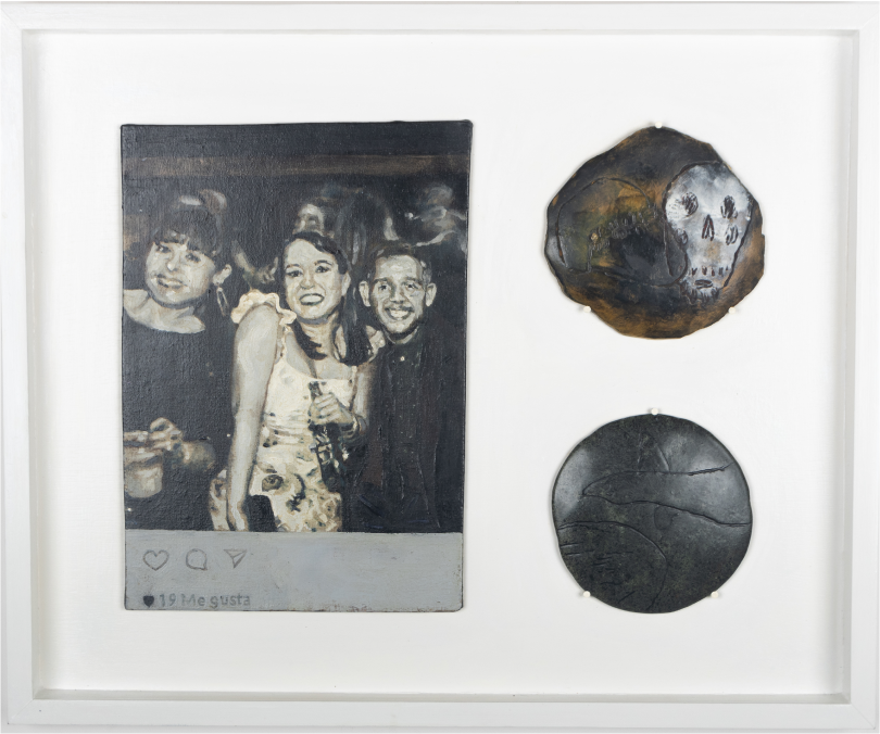 Adrián Arguedas | Capitales 2 | Encausto s/ madera y piedras | 52 x 70 cm | 2025 | $4000