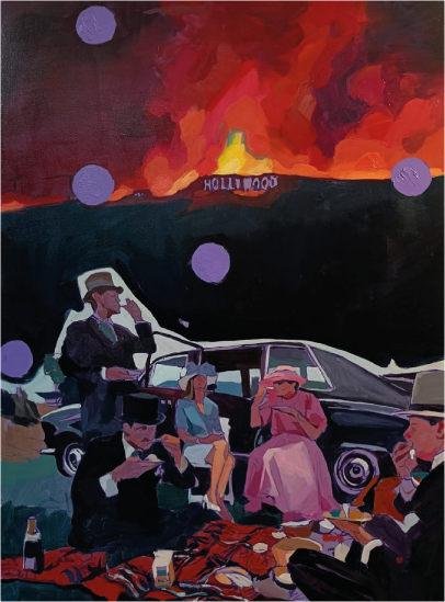 Philipp Anaskin | “Patrones de conducta 3” | Óleo sobre tela | 107 x 140 cm | 2025 | Consultar precio