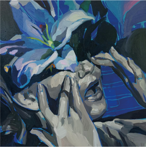 Philipp Anaskin | “Flor atómica” | Óleo sobre tela | 50 x 50 cm | 2025 | Consultar precio