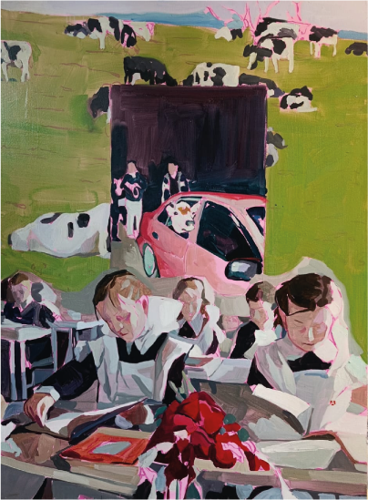 Philipp Anaskin | “Patrones de conducta 1” | Óleo sobre tela | 107 x 140 cm | 2025 | Consultar precio