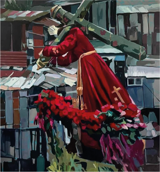 Philipp Anaskin | “Ruega por nosotros” | Óleo sobre tela | 230 x 300 cm | 2025 | Consultar precio