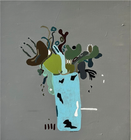 Nayu Chavarría | De la serie “Contenedor emocional” | Acrílico sobre lienzo | 43 x 56 cm | 2026 | $600 i.v.i