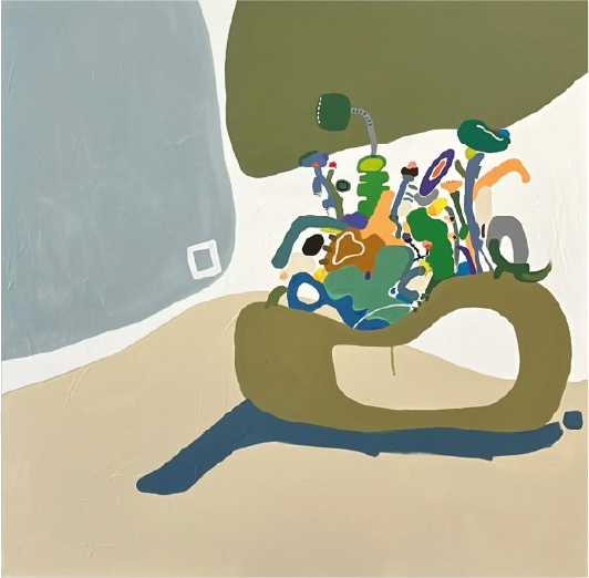 Nayu Chavarría | De la serie “Contenedor emocional” | Acrílico sobre lienzo | 100 x 100 cm | 2023 | $3200 i.v.i