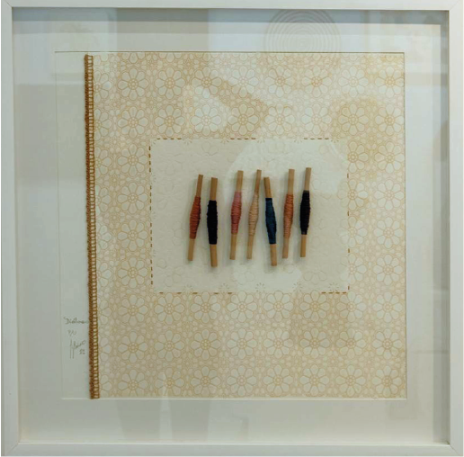 Li Briceño | “Diálogo” | Grabado y textil s/ papel | 60 x 60 cm | 2026 | $740 i.v.i