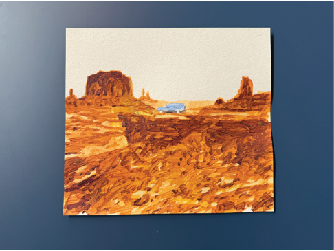 Luciano Goizueta | “Futuralia I” | Acrílico sobre papel | 21 x 22 cm | 2025 | $500