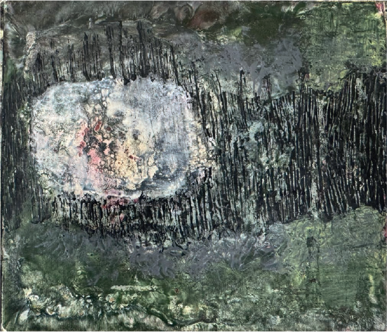 Alejandro García | “El sueño del obseso” | Tintas, ecaústica y acrílicos sobre papel 23 x 32 cm | 2014 | $790 i.v.i