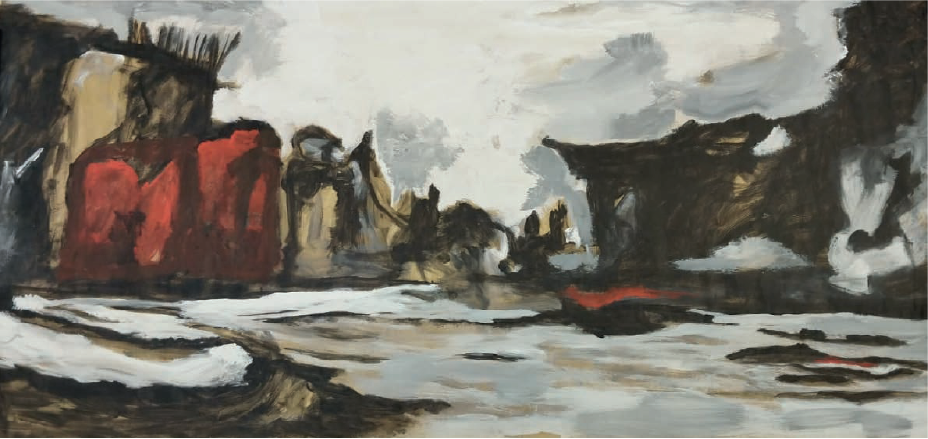 Alejandro García | Punta cometa | Acrílico y tintas | 100 x 216 cm | 2024 | $4.975 i.v.i