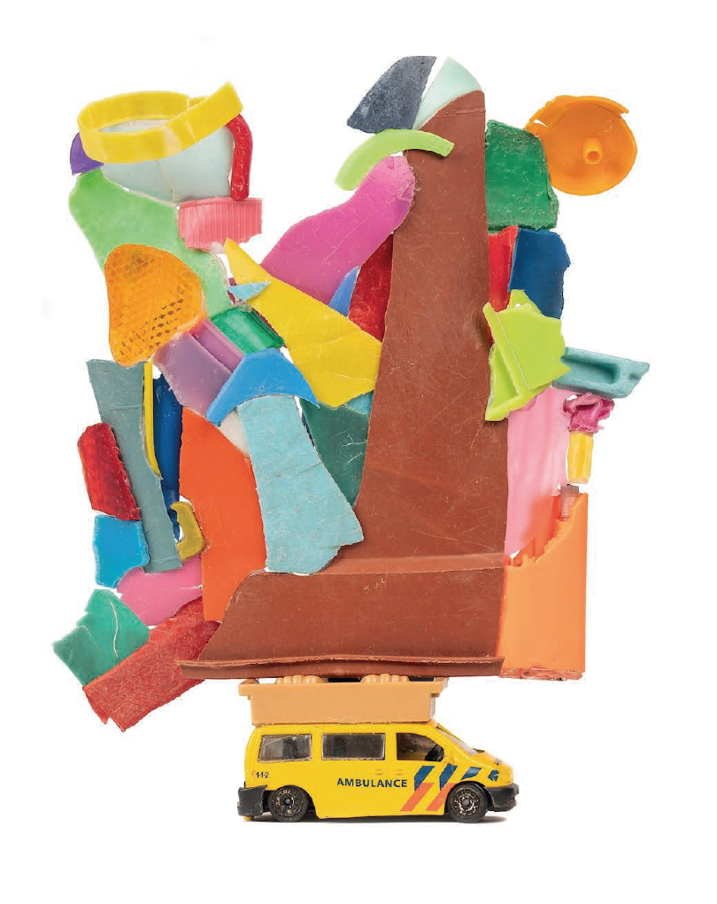 Ariela Kader | “Emergencia” Ensamble escultórico de desechos plásticos recolectados en costa española 25 x 20 x 15 cm | 2020 | $1.400 i.v.i