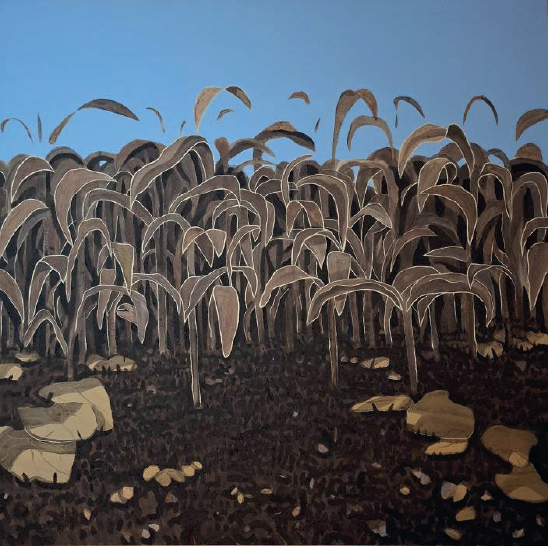 Carlos Fernández | “Milpa” | Tierras, acrílico y grafito sobre lienzo | 160 x 160 cm | $6.500 i.v.i