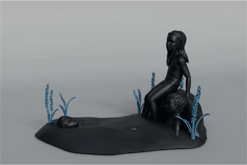 Daniel Gómez | “Verano en Canaán” | Impresión 3D en resina y acrílico | 23 x 40 x 29 cm | 2025 | $3.500 i.v.i