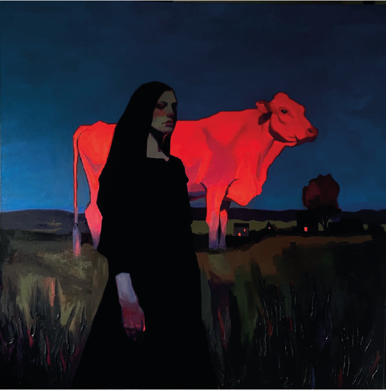 Emilia Cantor | “El ganado luminoso” | Óleo sobre lienzo | 130 x 130 cm | 2025 | Consultar precio