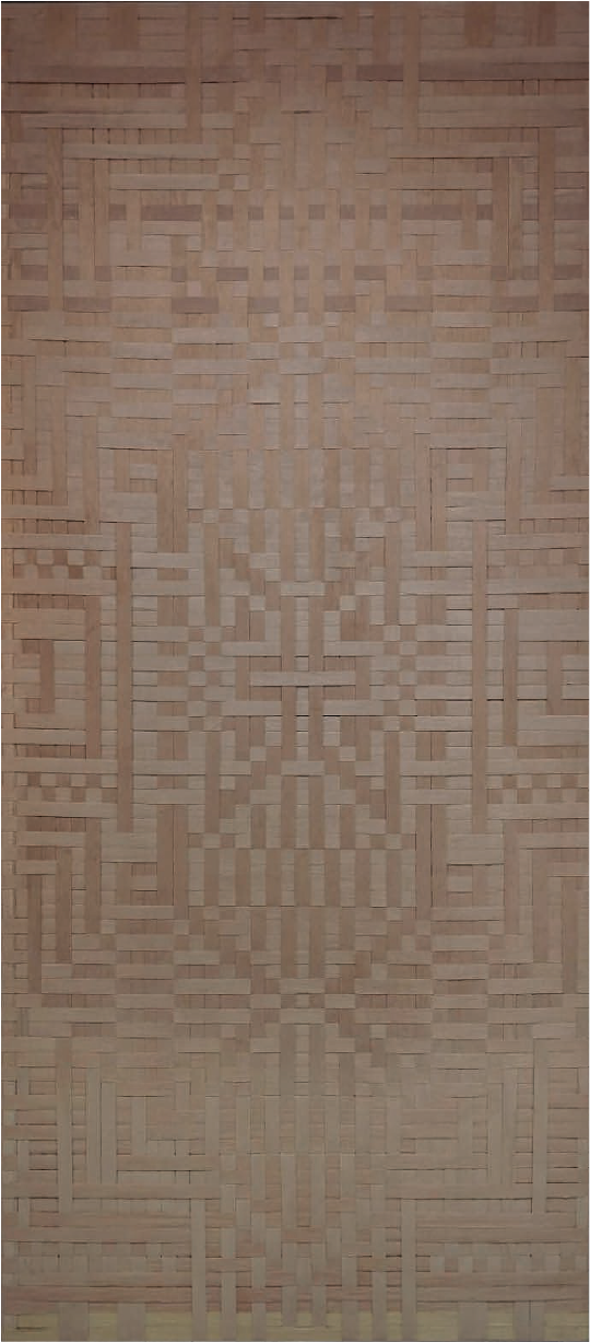 Katrin Aason | MAI 006 | Composición textil, tintura de cuculmeca y aguacate 180 x 80 cm | 2024 | $6.250 i.v.i