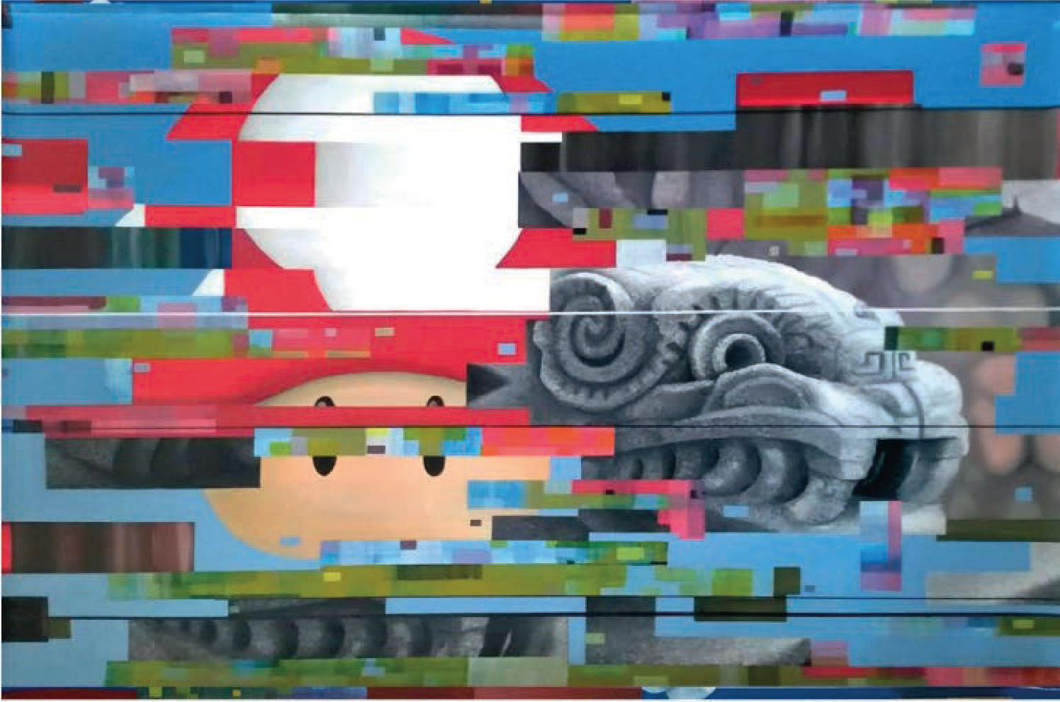 Orlando Villatoro | “Neo Quetzacóalt”| Óleo y acrílico sobre lienzo | 80 x 120 cm | 2019 | $3165 i.v.i