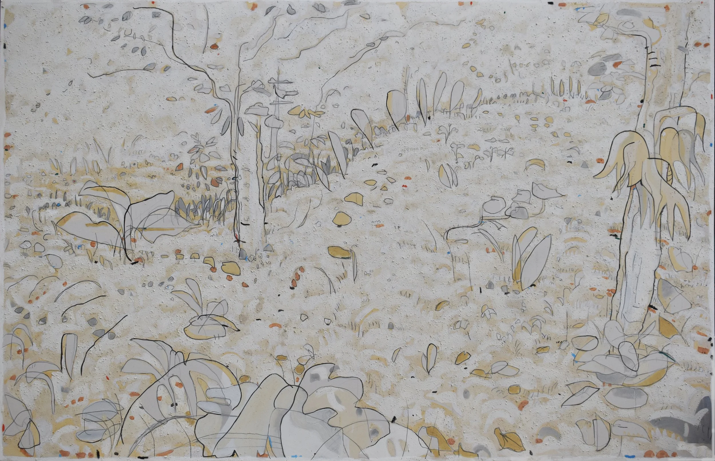 Carlos Fernández | “Paisaje  #14” | Tierras, acrílico y grafito sobre lienzo | 260 x 160 cm | 2025 | $8.500