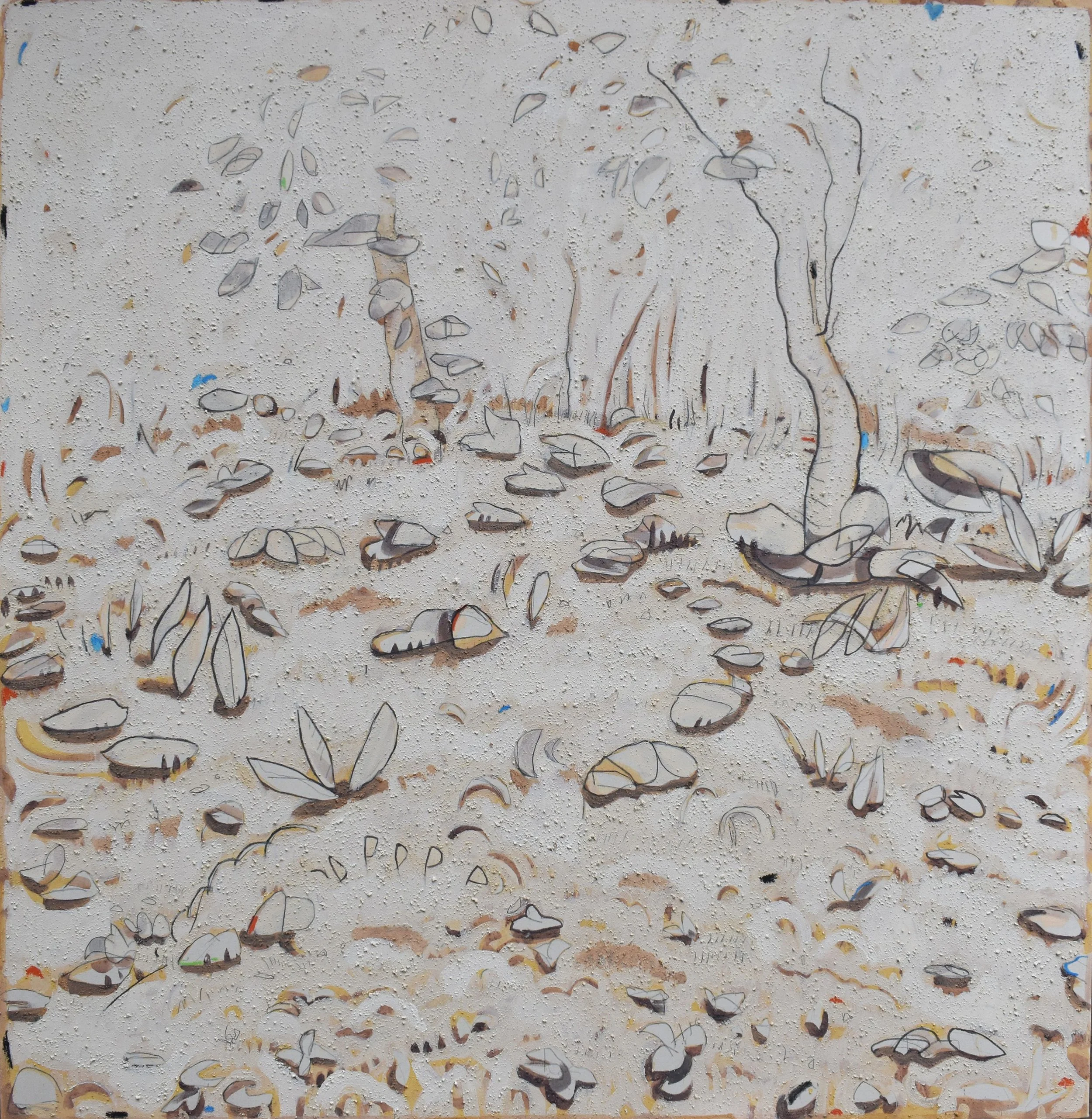 Carlos Fernández | “Paisaje 11” | Tierras, acrílico y grafito sobre lienzo | 160 x 160 cm | 2025 | $6.500