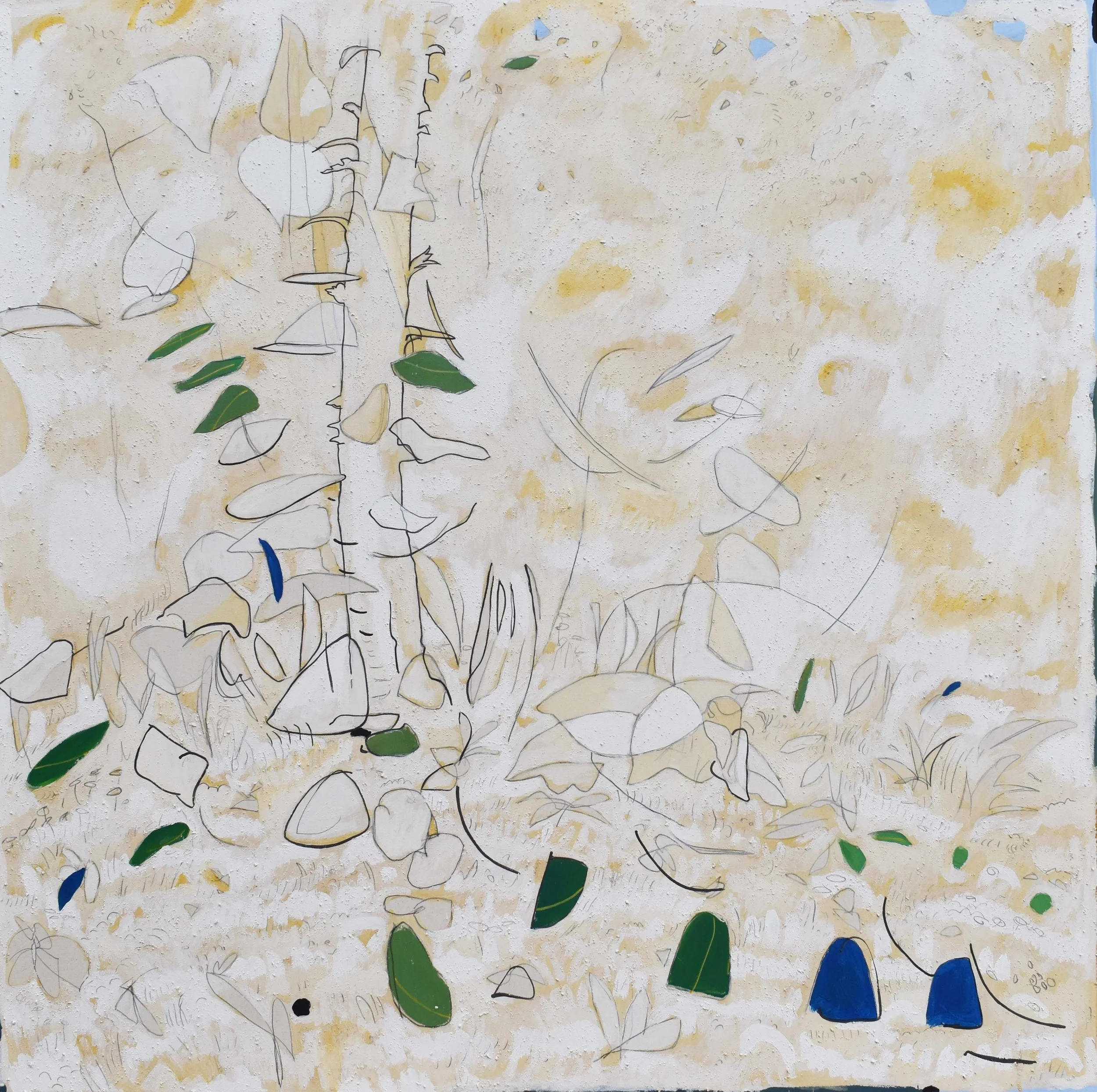 Carlos Fernández | “Paisaje #9” | Tierras, acrílico y grafito sobre lienzo | 160 x 160 cm | 2025 | $6.500