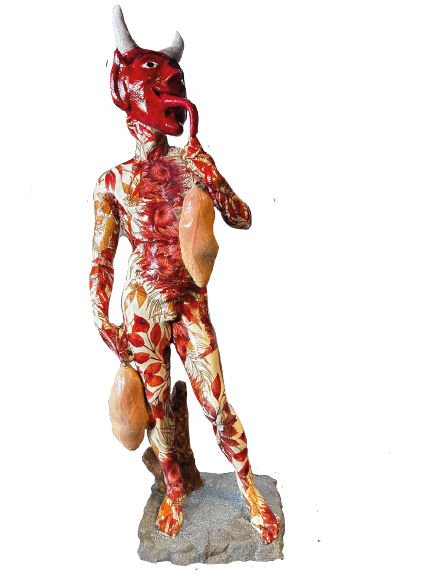 José Montero | De la serie “Payasos con Y griega” | Modelado 3D. Impresión en resina con acabado en técnica Decoupage y pinturas industriales 61 cm x 20 cm x 15 cm | 2026 | $1300 + i.v.a