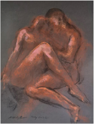 Miguel Hernández | “Las ilusiones: escenas íntimas” | Tiza pastel sobre papel Canson | 56 x 48 cm | 2022 | $900 + i.v.a c/u